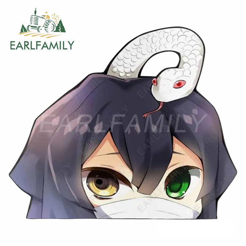 EARLFAMILY 13cm x 7cm Funny Umai Peeker Rengoku Kyoujurou Car Sticker JDM Car Door Windows Decal Cartoon Car Accessories