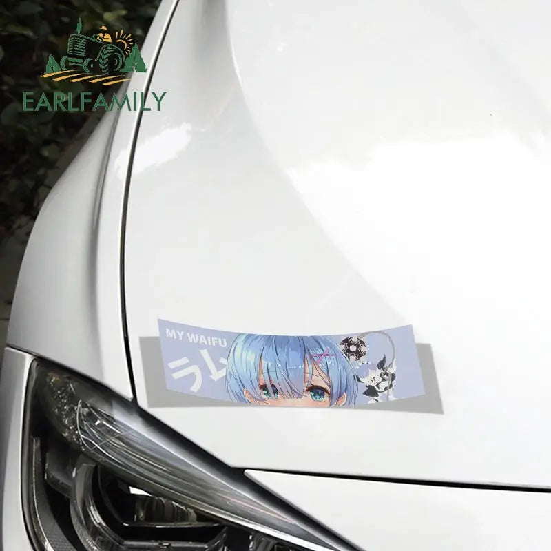 EARLFAMILY 3D Car Sticker Cartoon Slap Stickers Anime Vinyl Rear Windshield Trunk Decal Waterproof Car Accessories