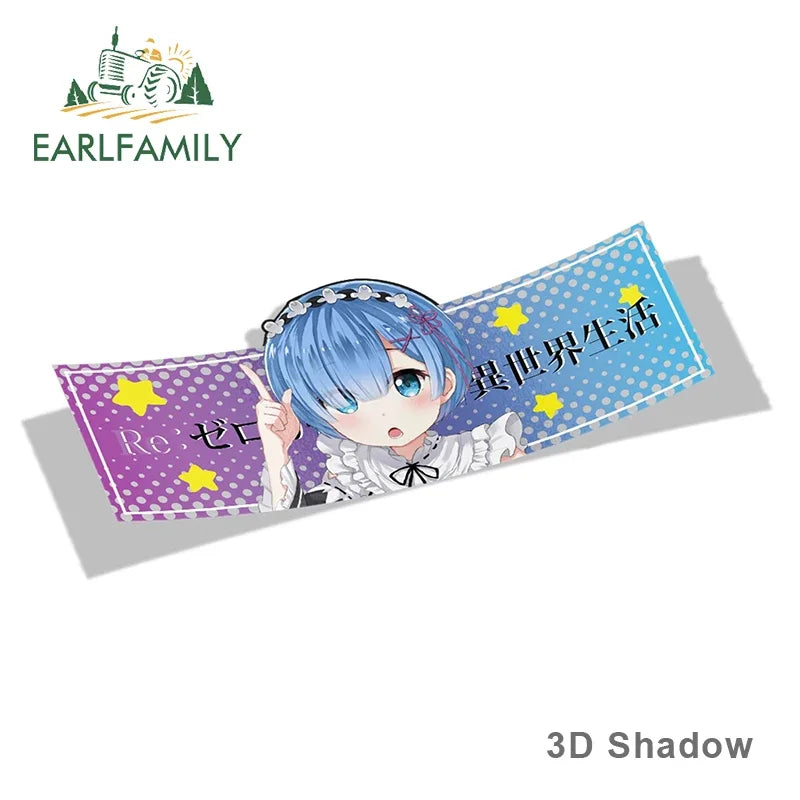 EARLFAMILY 3D Car Sticker Cartoon Slap Stickers Anime Vinyl Rear Windshield Trunk Decal Waterproof Car Accessories