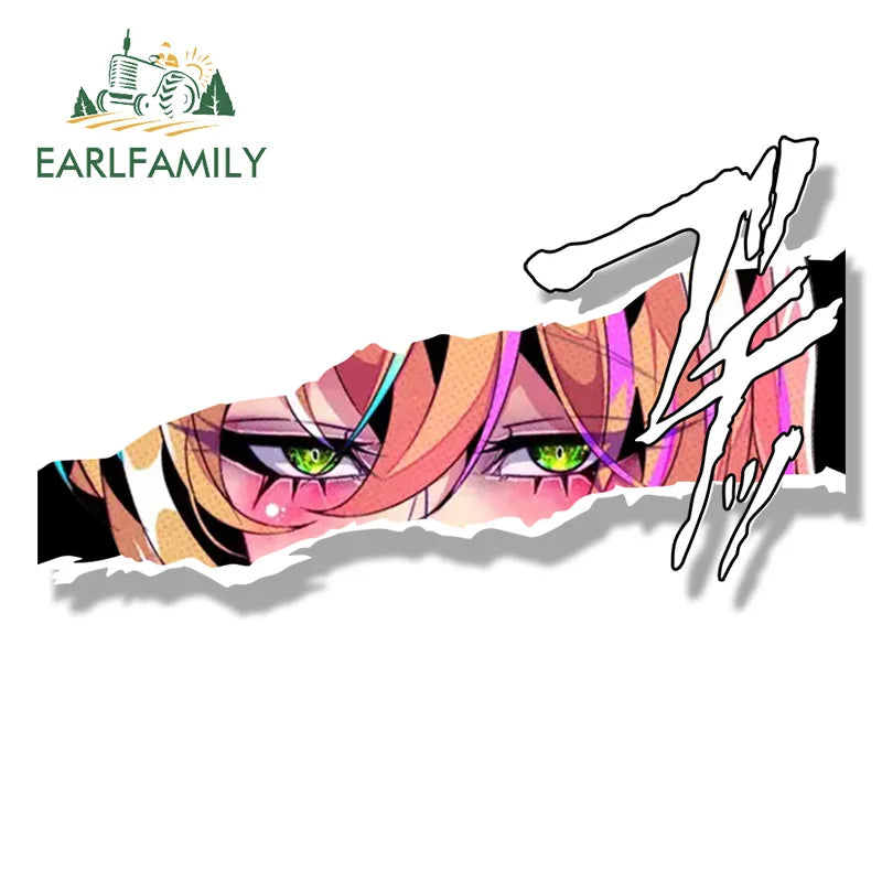 EARLFAMILY Gyaru Lisa Minci Fanart Car Sticker Hot Genshin Impact Waifu Decal Chibi Big Head Peek Girl Graffiti Cartoon Stickers