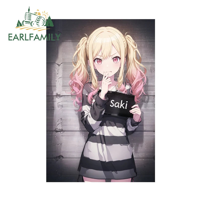 EARLFAMILY 13cm x 9.6cm Female Prisoner Car Sticker Anime Punishment 10 Saotome Romu Prison Decal Funny Car Styling