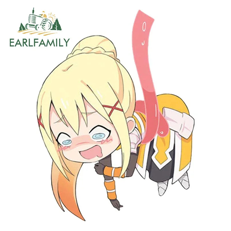 EARLFAMILY Tentacle Binding Satou Kazuma Car Sticker Anime JDM Window Trunk Helmet 3D Decal Waterproof Car Accessories