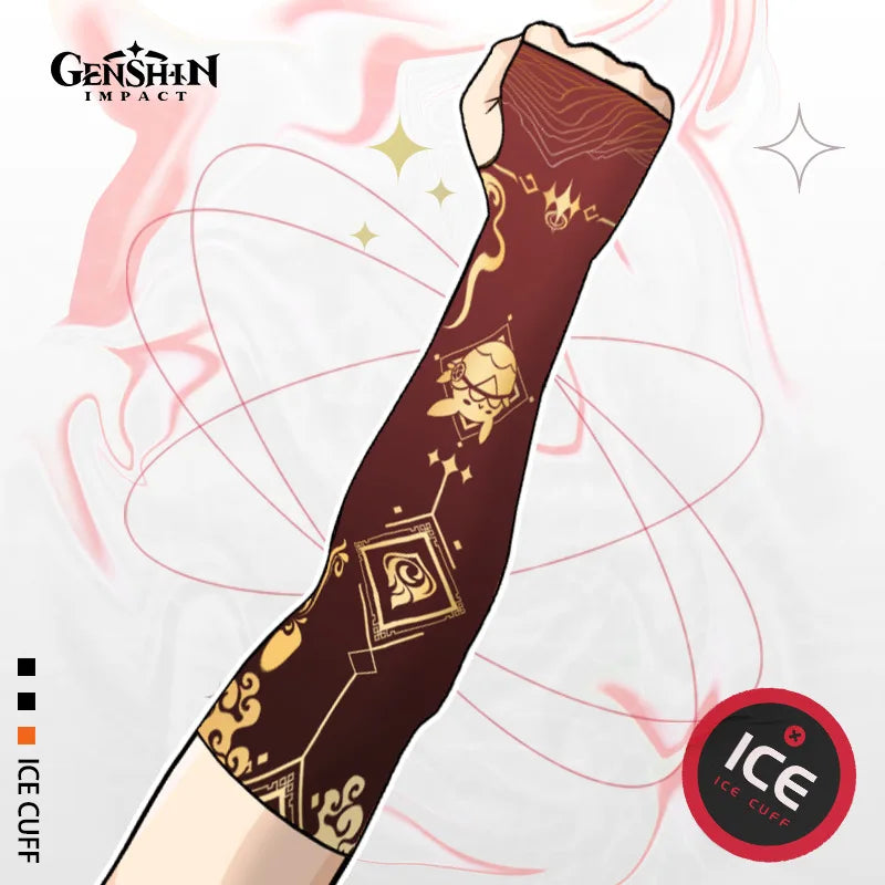 Game Impact Arm Sleeves Ice Silk Fabric Breathable Quick Dry Running Sportswear Sun UV Protection Long Arm Cover Arm Sleeves