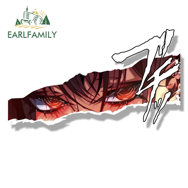 EARLFAMILY Chainsaw Yoru Fanart Car Sticker Anime Chibi Big Head Waifu Devil Decal Cartoon Peeker Racing Graffiti Slap Stickers