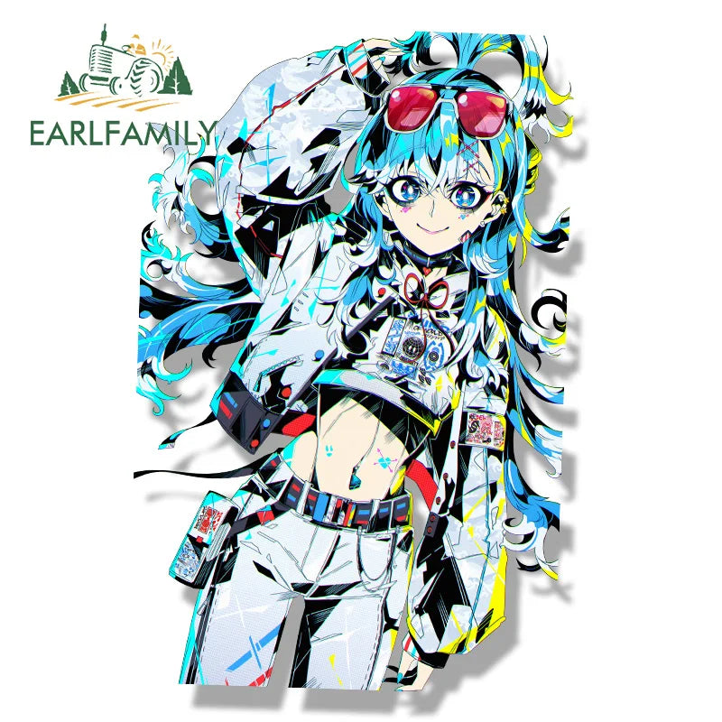EARLFAMILY Hololive Kobo Kanaeru Fanart Car Sticker Hot Sketch Waifu Decal Cartoon Peek Girl Graffiti Stickers Car Accessories