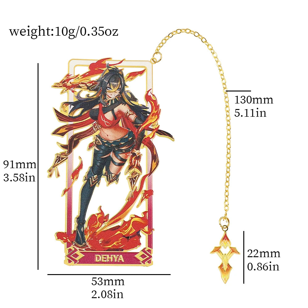 26 Styles Delicate Genshin Impacts Figure Creative Metal Bookmarks for Books Lover Gifts Game Fans Collection for Friends