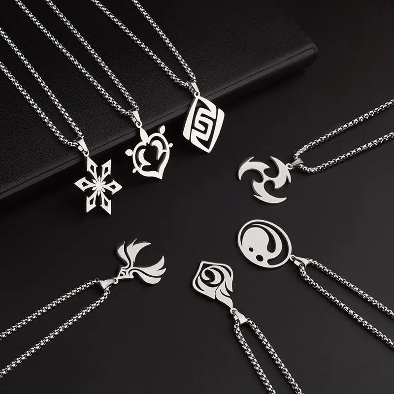 Genshin Impact Titanium Pendant Necklace – Element Symbols