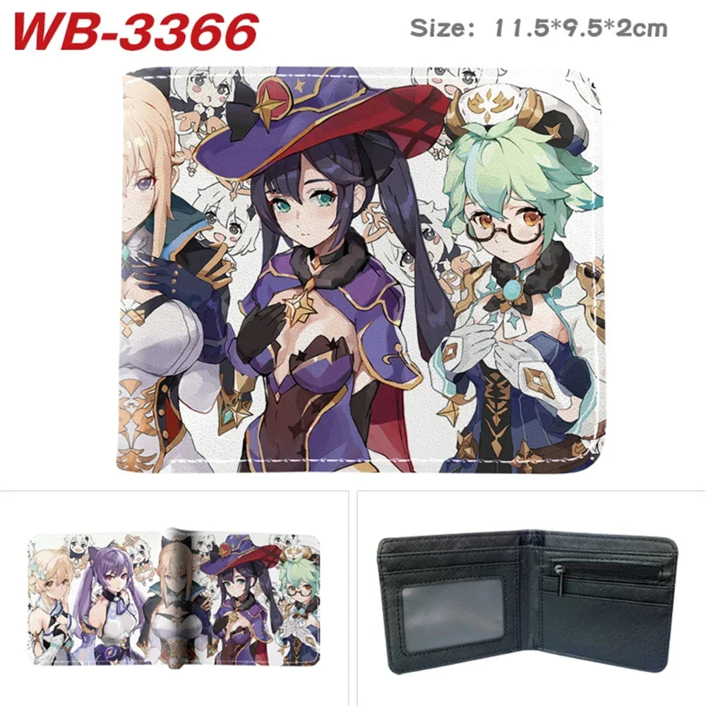 Lisa Anime Figures Hot Game Genshin Impact Wallet for Boys and Girls Short Purse with Credit Card Holder