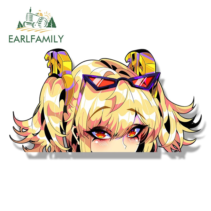 EARLFAMILY Shaking Burnice Fanart Car Sticker Zenless Zone Zero Bartender Waifu Decal Racing Graffiti Cartoon Peek Girl Stickers