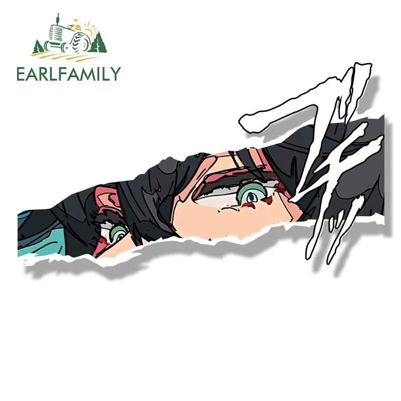 EARLFAMILY Dragon Dan Heng Honkai Star Rail Car Sticker Chibi Big Head Fanart Decal Cartoon Peek Girl Graffiti Slap Stickers