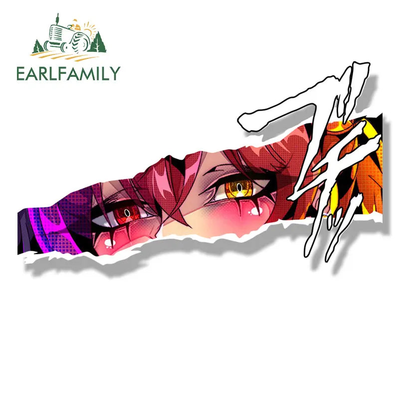EARLFAMILY Gyaru Houshou Marine Vtuber Car Sticker Hololive Sketch Waifu Fanart Decal Cartoon Girl Peek Stickers Car Accessories