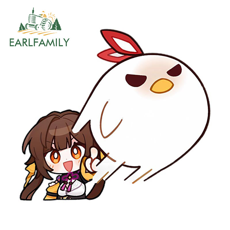EARLFAMILY Chibi Sushang Peek Car Sticker Honkai Star Rail Waterproof Decal JDM Motorcycle Car Racing Graffiti Girl Stickers