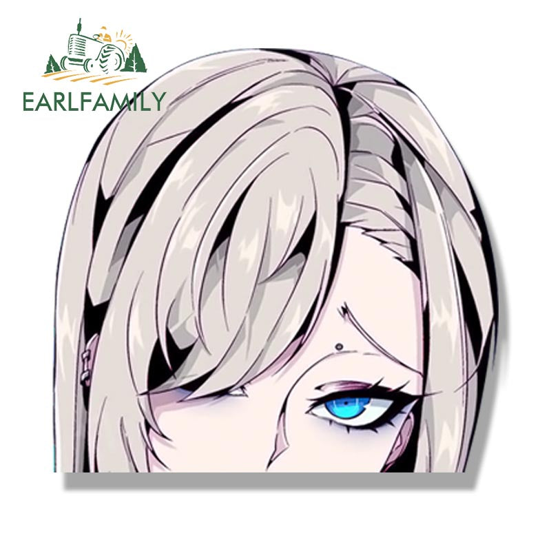 EARLFAMILY Cheerleader Asuna Ichinose Fanart Peeker Car Sticker Anime Blue Archive Waifu Decal JDM Cartoon Graffiti Peek Sticker