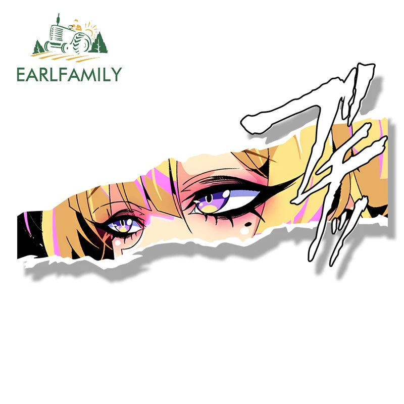 EARLFAMILY Evelyn Chevalier Fanart Car Sticker Anime Zenless Zone Zero Waifu Decal JDM Cartoon Peek Girl Graffiti Slap Stickers