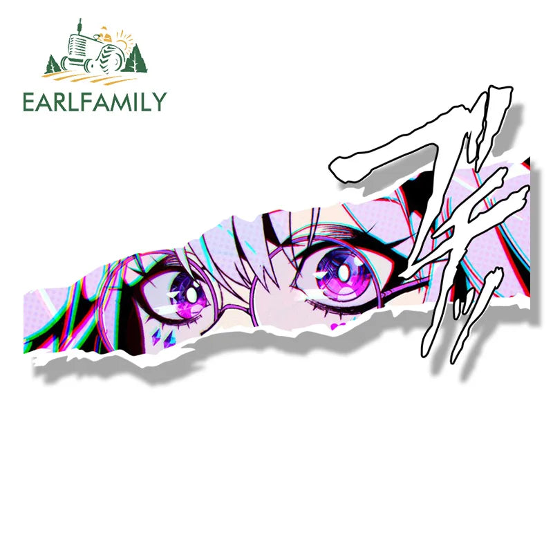 EARLFAMILY Koseki Bijou Fanart Car Sticker Hololive Waifu Hot Decal JDM Streetwear Punk Girl Graffiti Cartoon Peek Stickers