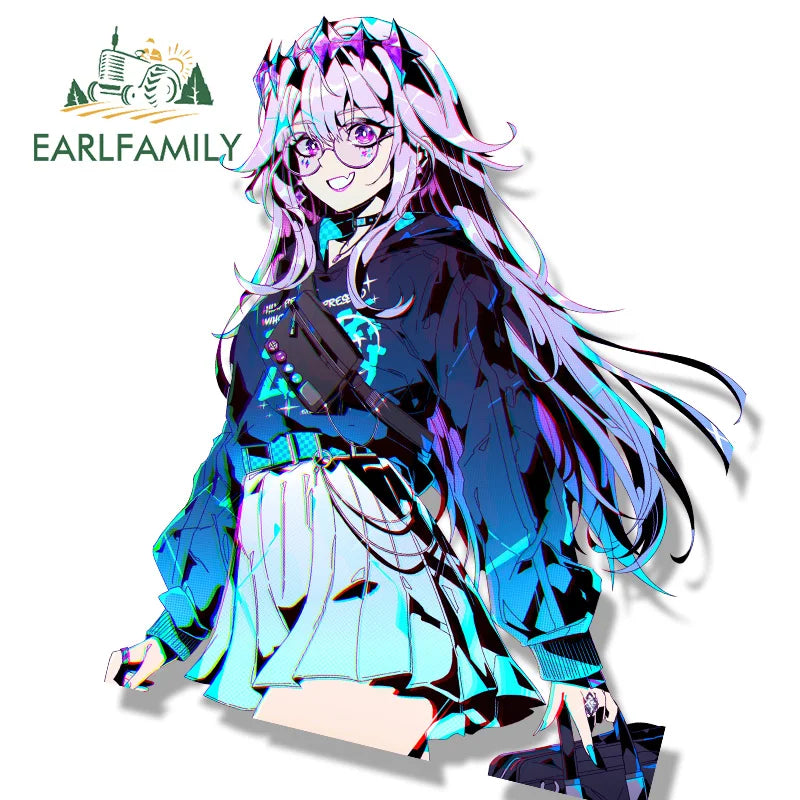 EARLFAMILY Koseki Bijou Fanart Car Sticker Hololive Waifu Hot Decal JDM Streetwear Punk Girl Graffiti Cartoon Peek Stickers
