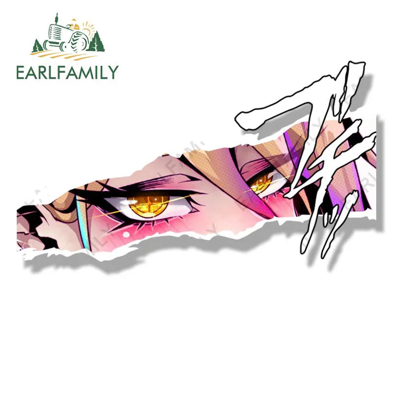 EARLFAMILY Gyaru Bikini Power Car Sticker Anime Fanart Waifu Decal JDM Window Trunk Decor Cartoon Peek Girl Stickers Car Wrap