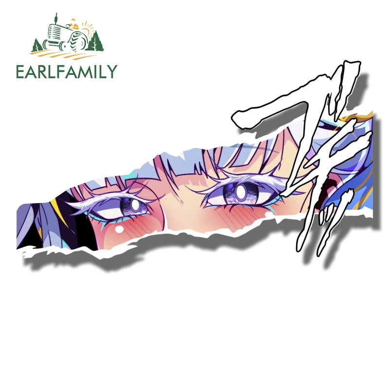 EARLFAMILY Ahegao Jinhsi Fanart Car Sticker WutheringWaves Chibi Big Head Waifu Decal Gyaru Girl NSFW Peeker Stickers