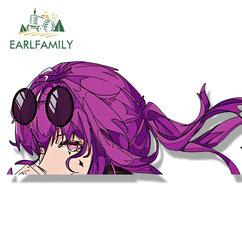 EARLFAMILY Kafka Fanart Car Sticker Honkai Star Rail Chibi Big Head Waifu Decal Cartoon Peek Girl Graffiti Slap Stickers