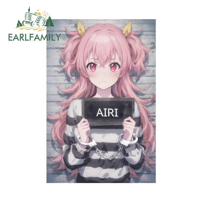 EARLFAMILY 13cm x 9.6cm Female Prisoner Car Sticker Anime Punishment 10 Saotome Romu Prison Decal Funny Car Styling