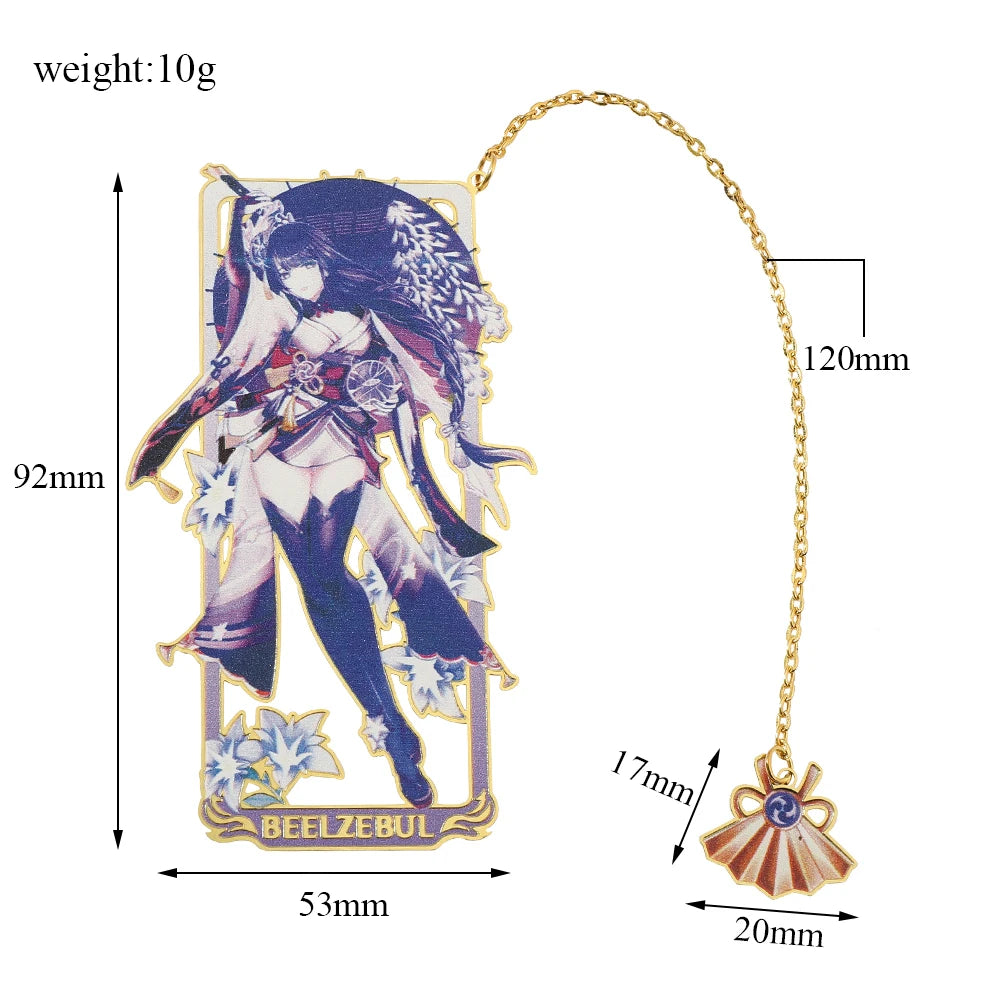 26 Styles Delicate Genshin Impacts Figure Creative Metal Bookmarks for Books Lover Gifts Game Fans Collection for Friends