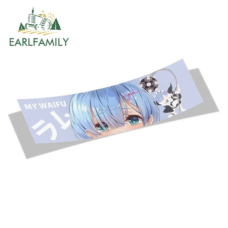 EARLFAMILY 3D Car Sticker Cartoon Slap Stickers Anime Vinyl Rear Windshield Trunk Decal Waterproof Car Accessories