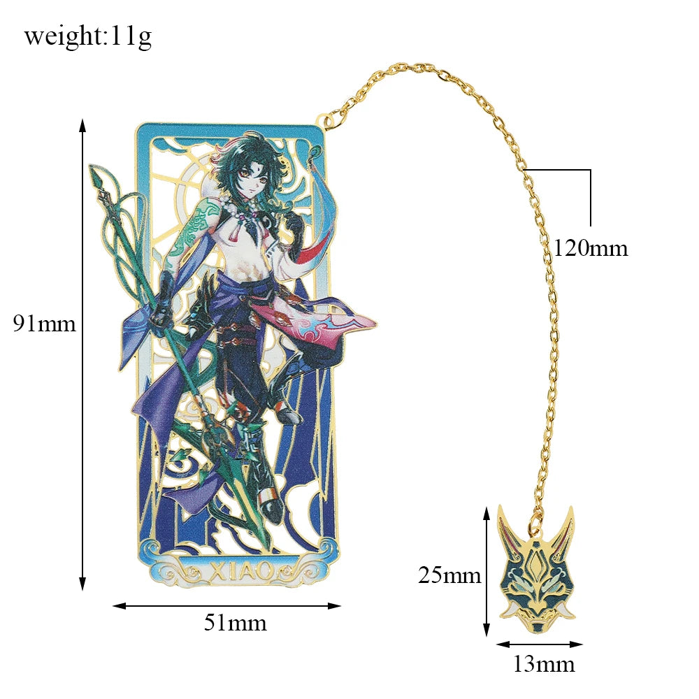26 Styles Delicate Genshin Impacts Figure Creative Metal Bookmarks for Books Lover Gifts Game Fans Collection for Friends