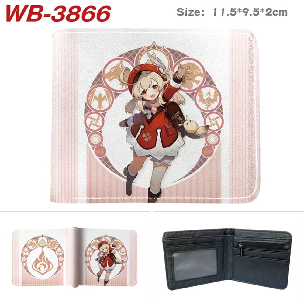 Lisa Anime Figures Hot Game Genshin Impact Wallet for Boys and Girls Short Purse with Credit Card Holder