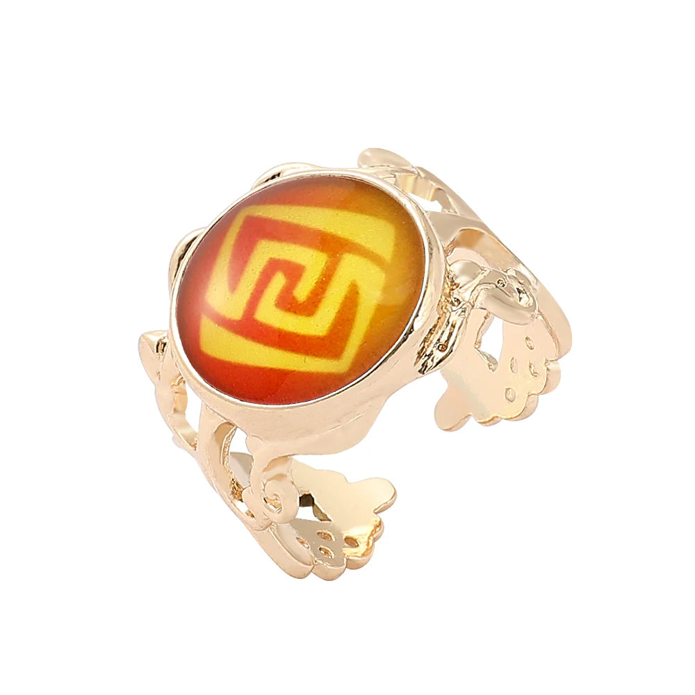 Genshin Impact Eye of God Adjustable Luminous Rings Elegant Vintage Style Jewelry Cosplay Props Clothing Accessories Fans Gifts