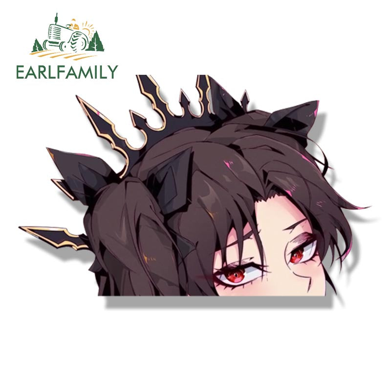 EARLFAMILY Ishtar Iced Latte with Breast Milk Fanart Car Sticker Anime Waifu Decal JDM Cartoon Graffiti Stickers Car Accessories