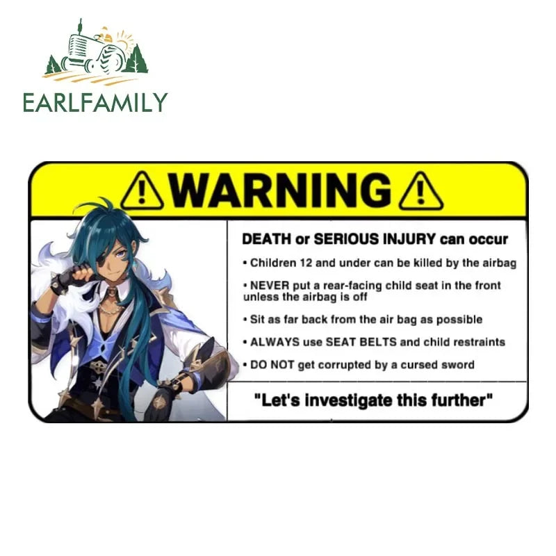 EARLFAMILY 13cm x 7.3cm Cartoon Girl Car Stickers for Warning Slap Stickers Anime Vinyl Car Window Bike Decal Car Accessories