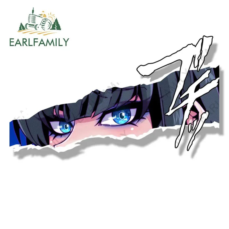 EARLFAMILY Gothic Kiryuuin Satsuki Peeker Car Sticker Janpan Anime Sketch Waifu Decal JDM Cartoon Peek Girl Fanart Stickers
