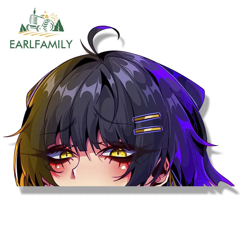 EARLFAMILY Gyaru Rover Fanart Car Sticker Wuthering Waves Chibi Big Head Sketch Decal Ahegao Girl Waifu Peeker Graffiti Stickers