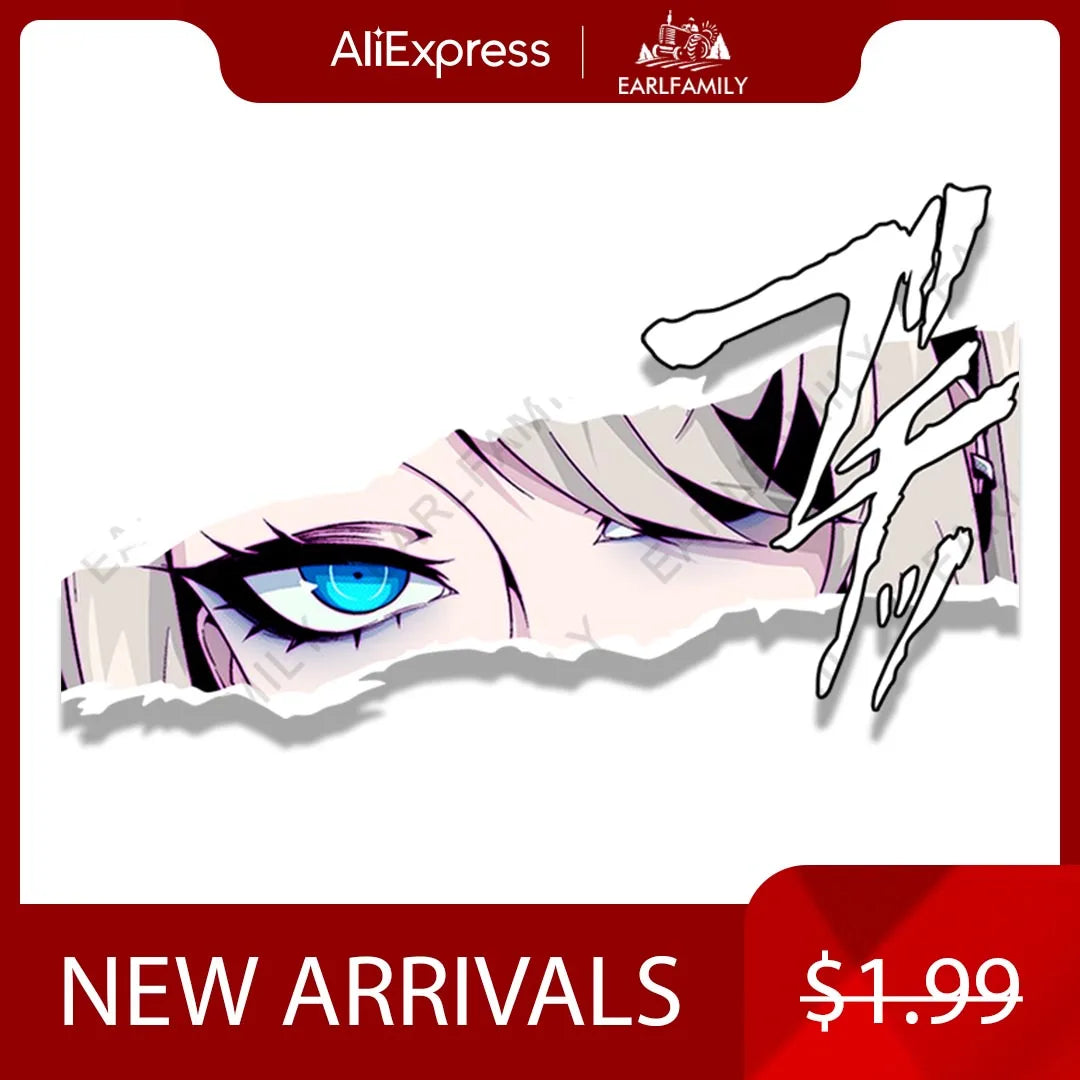 EARLFAMILY Cheerleader Asuna Ichinose Fanart Peeker Car Sticker Anime Blue Archive Waifu Decal JDM Cartoon Graffiti Peek Sticker