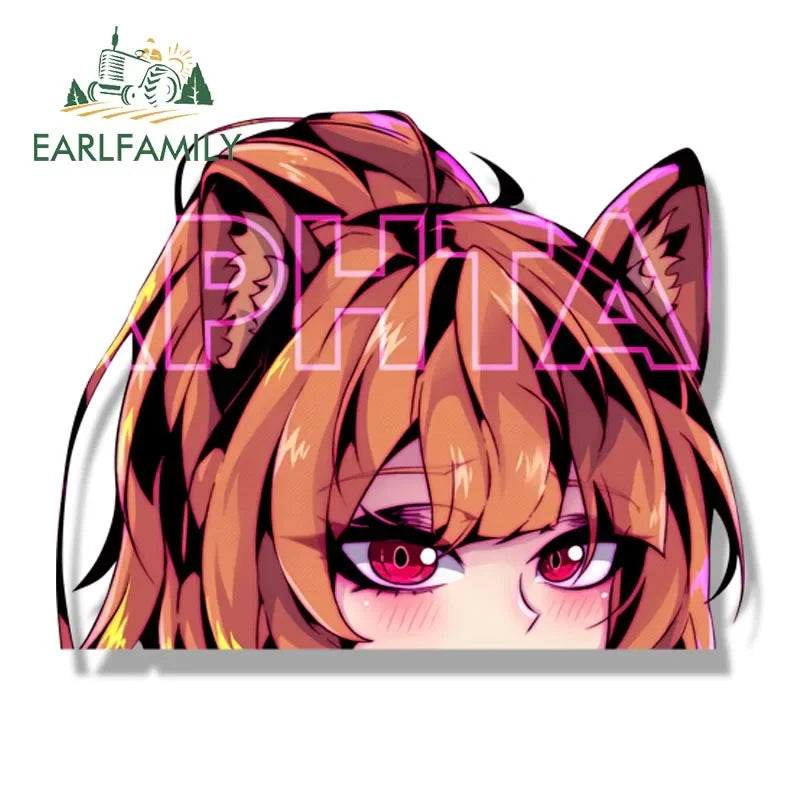 EARLFAMILY Gyaru Raphtaria Fanart Car Sticker Anime Waifu Decal JDM Peek Girl Graffiti Stickers