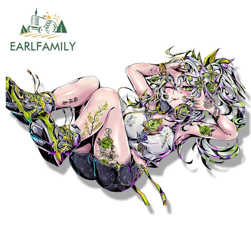 EARLFAMILY Loli Nahida Fanart Car Sticker Anime Genshin Impact Waifu Ahegao Decal JDM Cartoon Peeker Girl Graffiti Slap Stickers