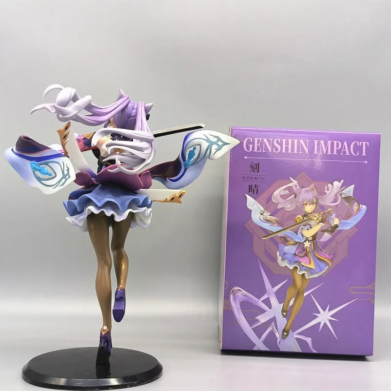 Genshin Impact Keqing Figure – 25cm PVC Anime Statue | Sword Swing Battle Pose Collectible