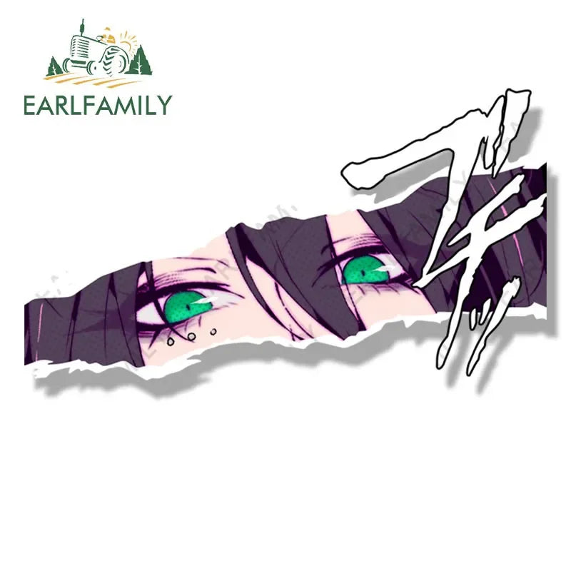 EARLFAMILY Gyaru Reze Fanart Car Sticker Anime Sketch Waifu Decal JDM Cartoon Peek Girl Bomb Demon Graffiti Sticker