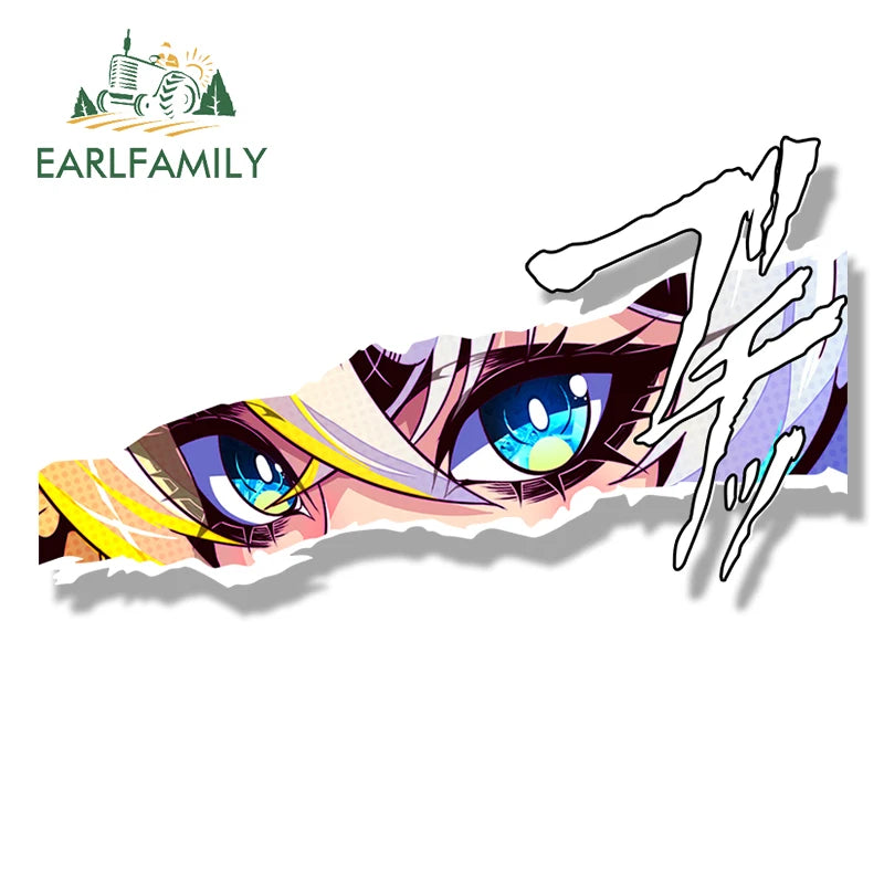 EARLFAMILY Gyaru Furry Girl Car Sticker Hot Original Sketch Waifu Decal JDM Cartoon Peek Girl Graffiti Stickers Car Accessories
