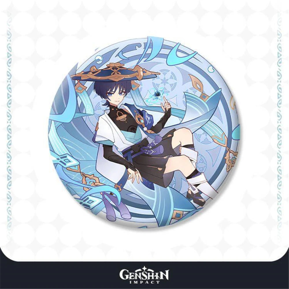 58mm Game Genshin Impact Blooming Festival Tighnari Collei Kaedehara Kazuha Cosplay COSTUME Badge Pin SPTE Tinplate Brooch Prop