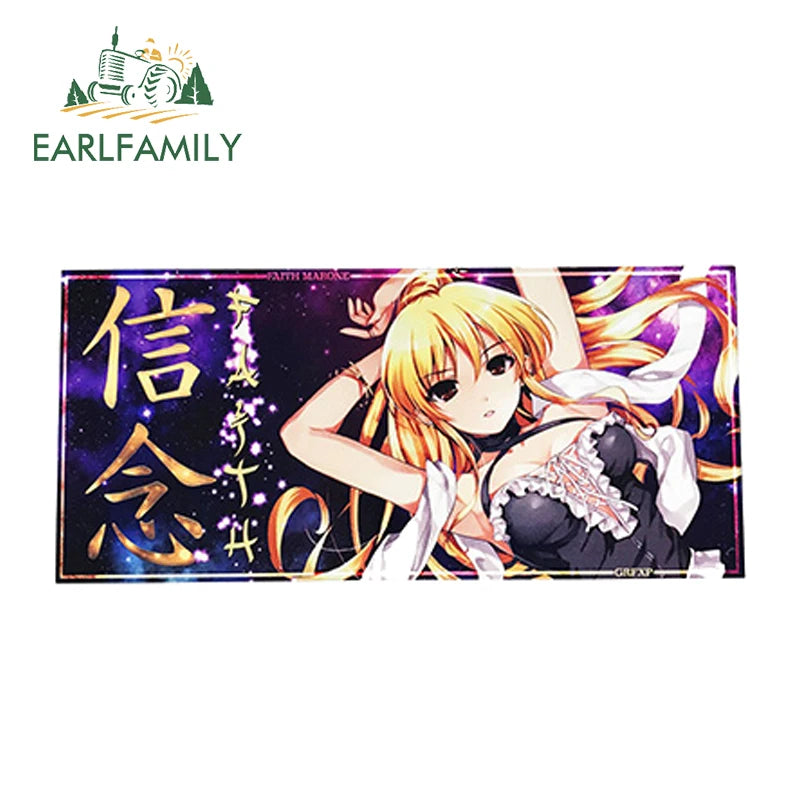 EARLFAMILY Faith Marone Anime Style Slap Vinyl Sticker for Window Bumper Decal Funny Car Stickers Waterproof Decor