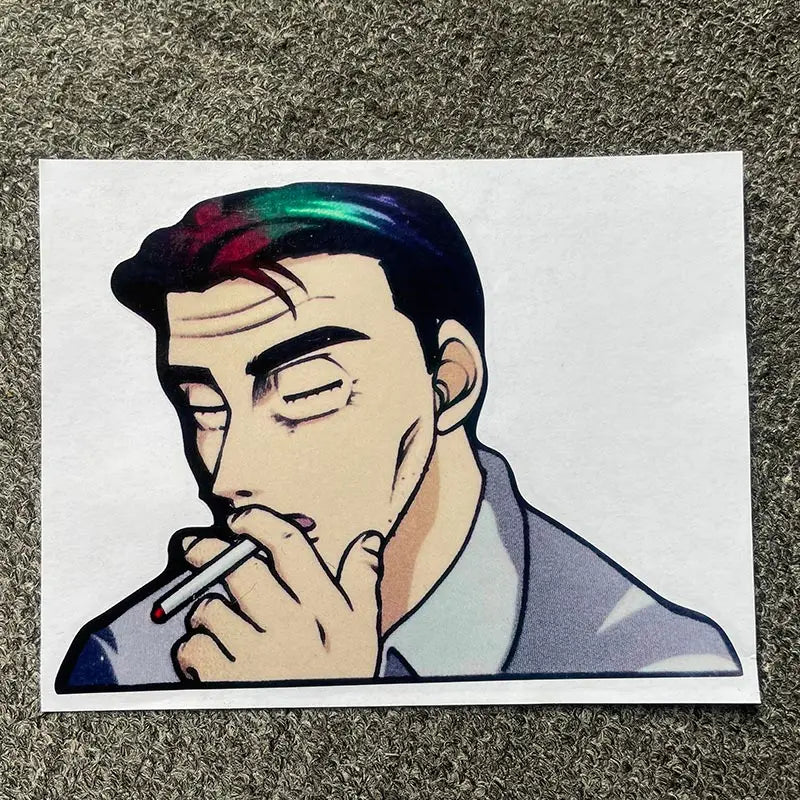 EARLFAMILY 13cm x 9.7cm Funny Cartoon Peeker Bunta Car Sticker JDM Graffiti Peeking Motorcycle Car Window No Reflective Decal