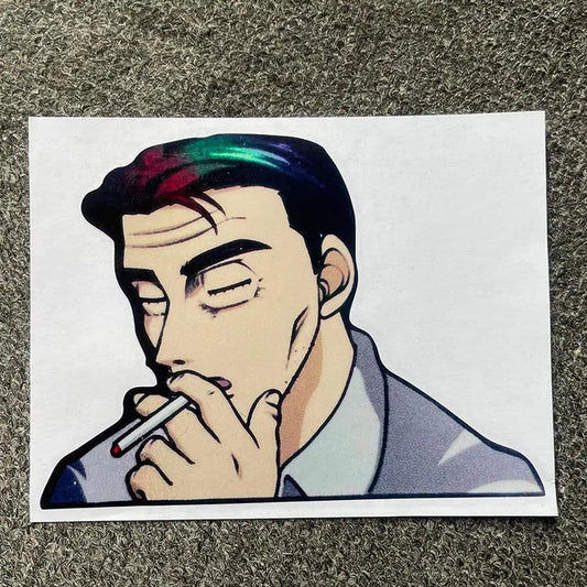 EARLFAMILY 13cm x 9.7cm Funny Cartoon Peeker Bunta Car Sticker JDM Graffiti Peeking Motorcycle Car Window No Reflective Decal