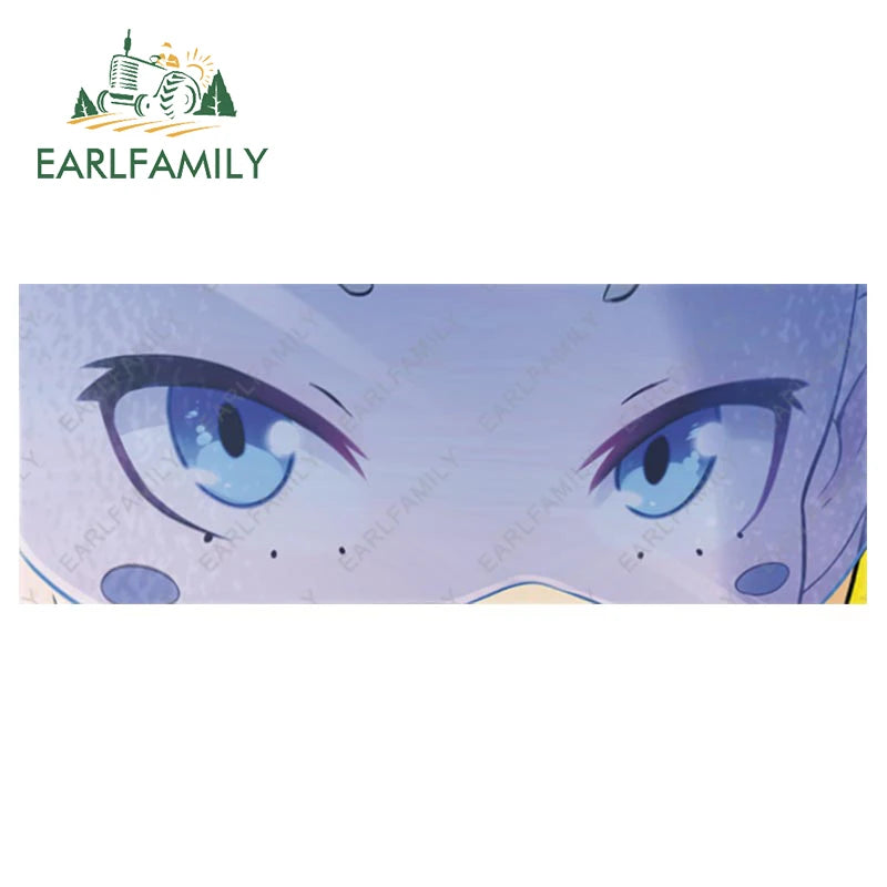 EARLFAMILY Anime Eyes Chibi Slap Car Sticker Senpai Heart Eyes Vinyl Stickers Senpai Please Car Bumper Trunk Decals Classic Peek