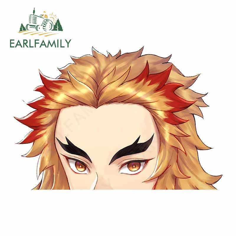 EARLFAMILY 13cm x 7cm Funny Umai Peeker Rengoku Kyoujurou Car Sticker JDM Car Door Windows Decal Cartoon Car Accessories