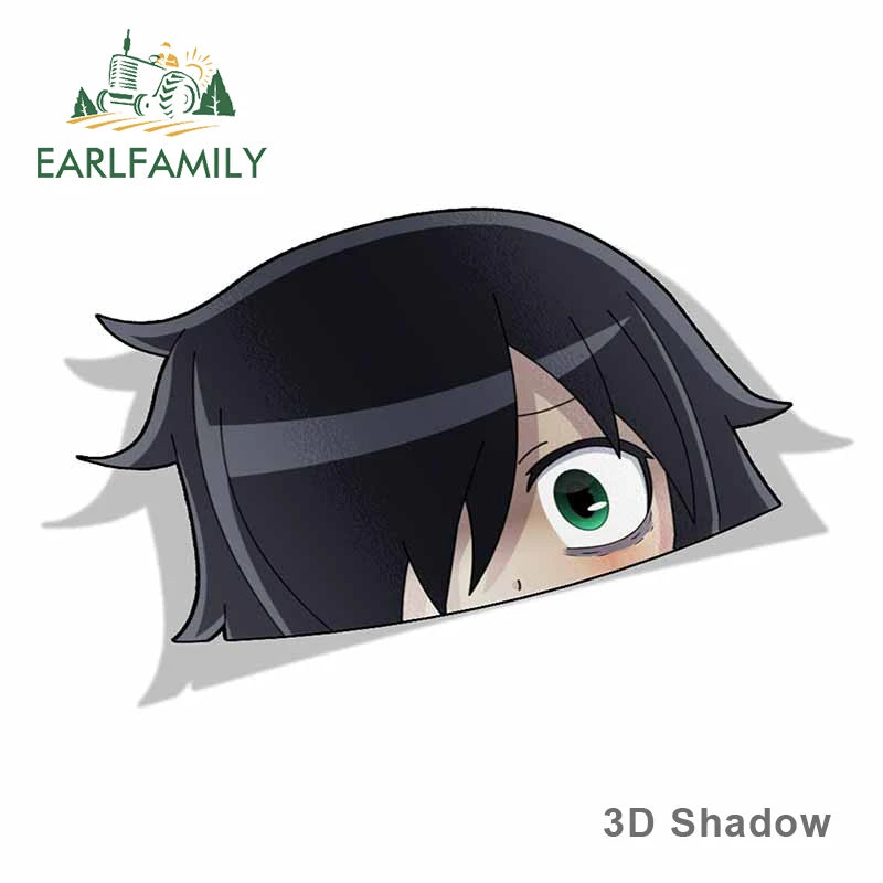 EARLFAMILY 13cm x 8.1cm for Tomoko Kuroki Watamote Peek Anime Big Head Vinyl Car Sticker JDM Window Trunk Decal