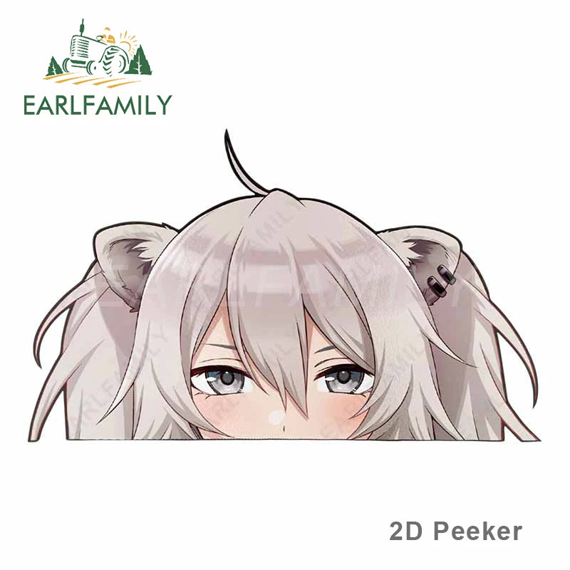 EARLFAMILY Shishiro Botan Hololive Peeker Middle Finger Car Sticker Big Head Anime JDM Rear Windshield Decal Cartoon Car Styling