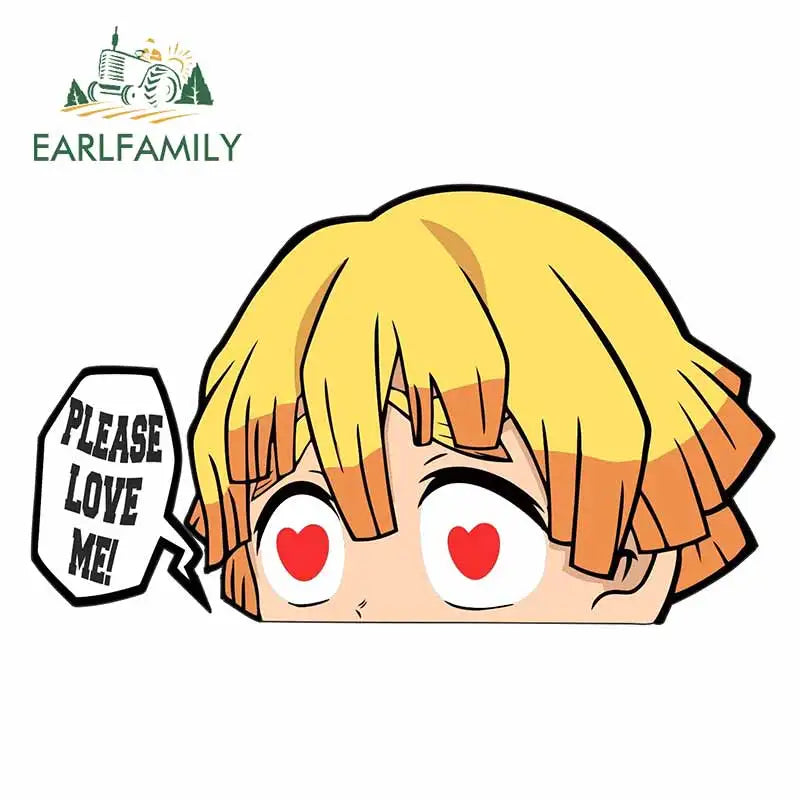 EARLFAMILY 13cm x 7cm Funny Umai Peeker Rengoku Kyoujurou Car Sticker JDM Car Door Windows Decal Cartoon Car Accessories