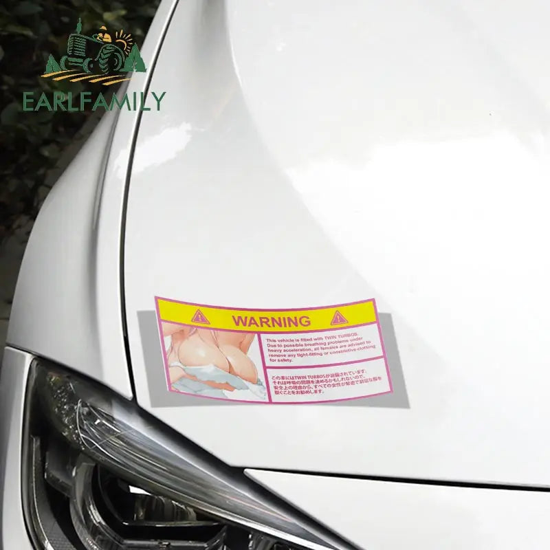 EARLFAMILY Car Sticker for Super Sonico Warning Slap Stickers Anime Vinyl JDM Rear Windshield Bumper Decal Car Accessories