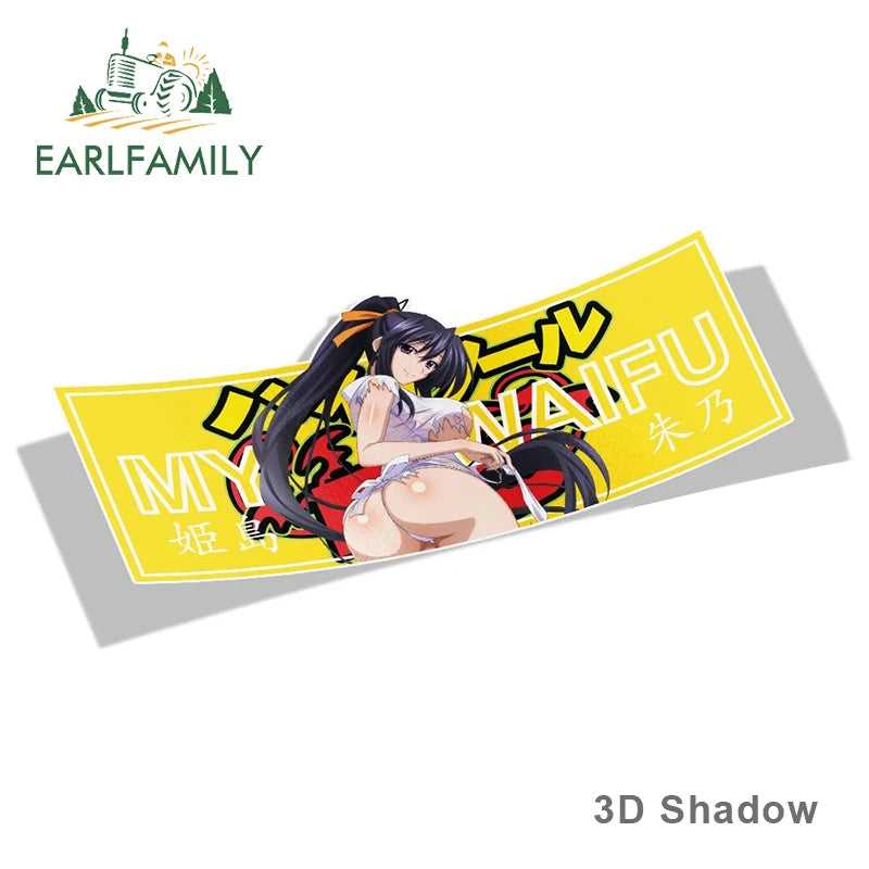EARLFAMILY 13cm x 6.7cm Cartoon Slap Stickers Anime Vinyl Car Sticker Window Bike Motorcycle Decal Waterproof Car Accessories